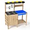 Natural Wooden Outdoor Kids Kitchen Playset with Pretend Kitchenware